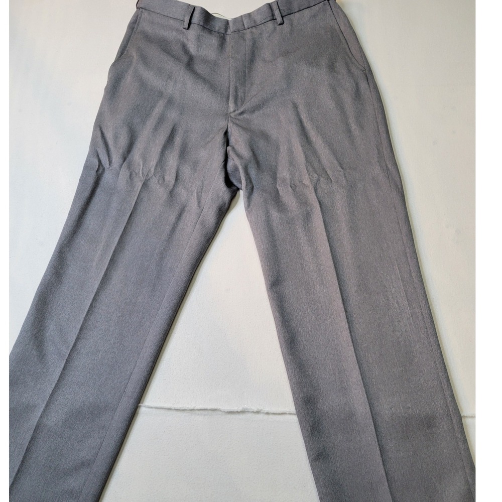 Puritan Mens Dress Pants 34x29 Heather Gray Flat Front Straight Leg Pants 2921